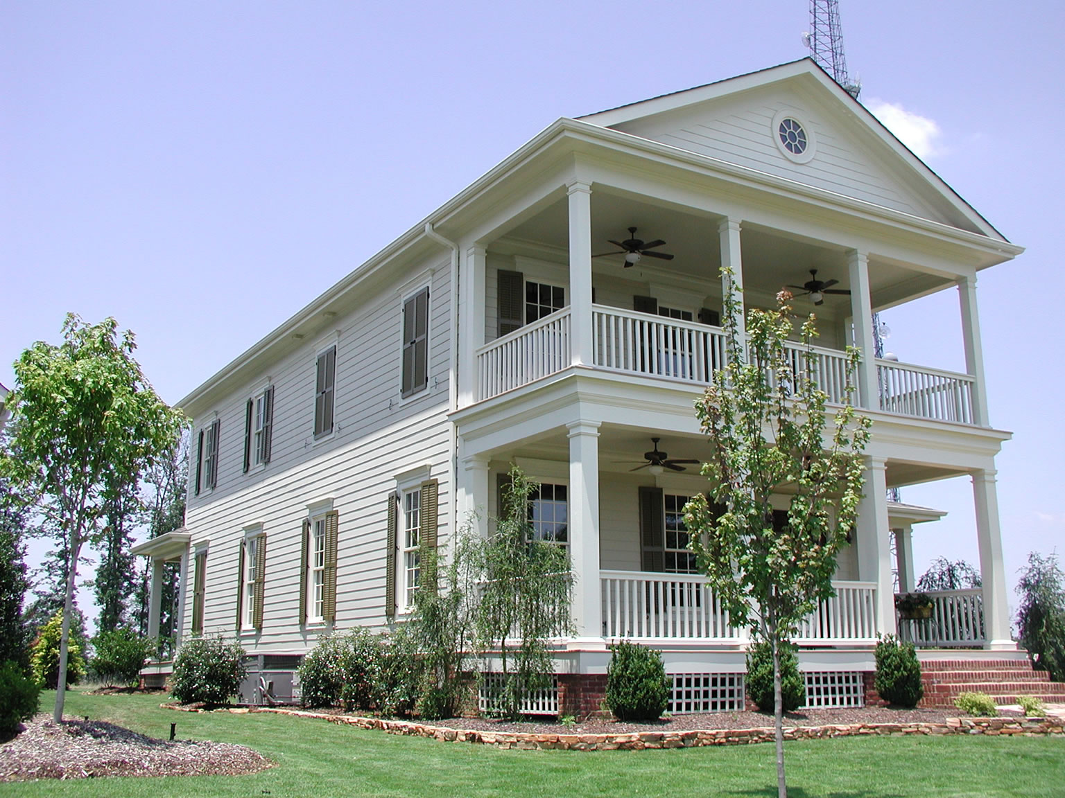 Louvered Shutters with False Window Shutters 