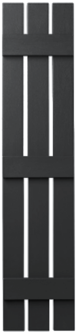 Black 3-board open board and batten shutter