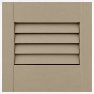 Sherwin-Williams Universal Khaki (SW 6150) painted on a louvered shutter