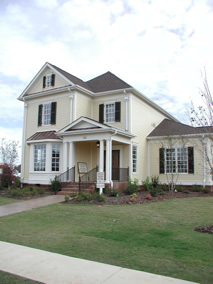 Louvered Shutters with False Tilt Rods - mounted on siding