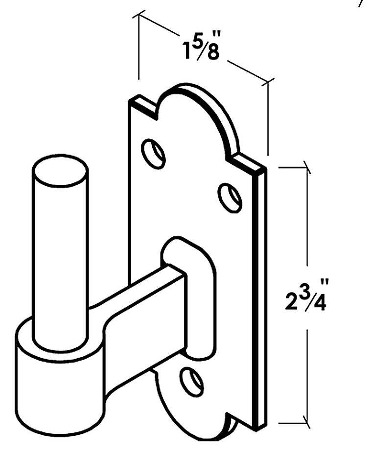 Drawing of a Suffolk pintle showing the offset from the mounting plate to the pin