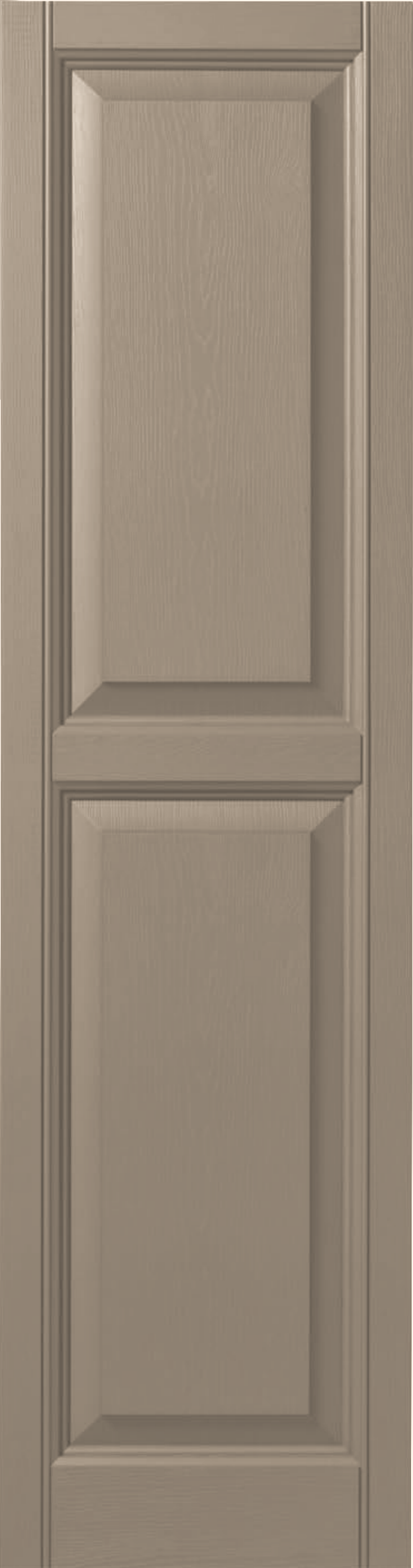 Standard vinyl raised panel exterior shutters