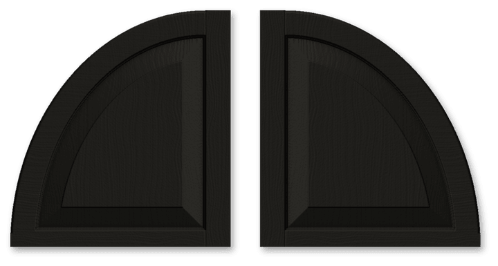 Black raised panel arch tops
