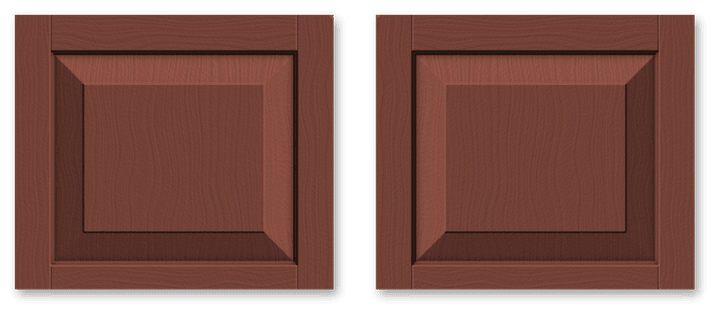 Red raised panel transom tops
