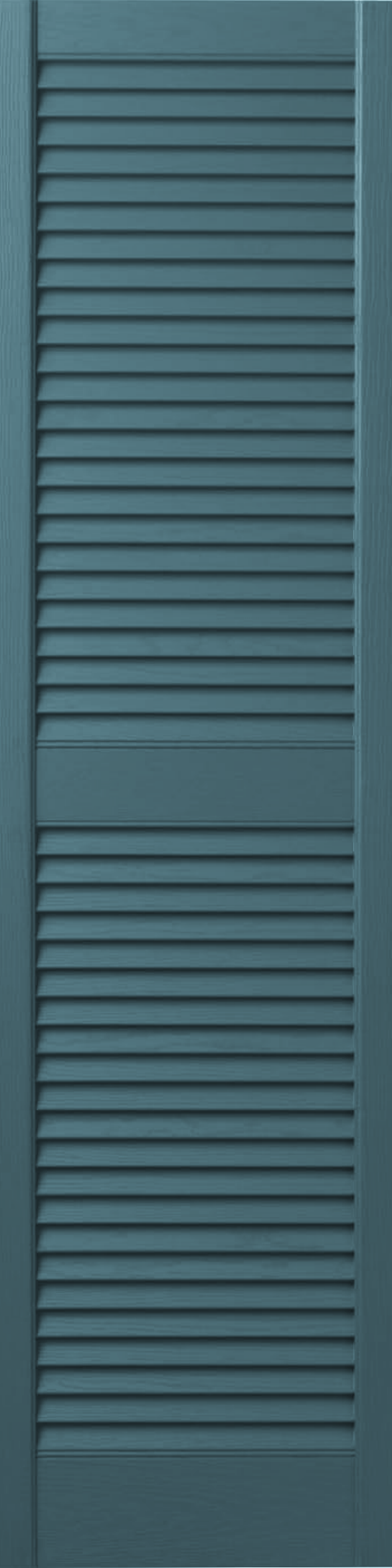 Coastal Blue vinyl louvered shutter