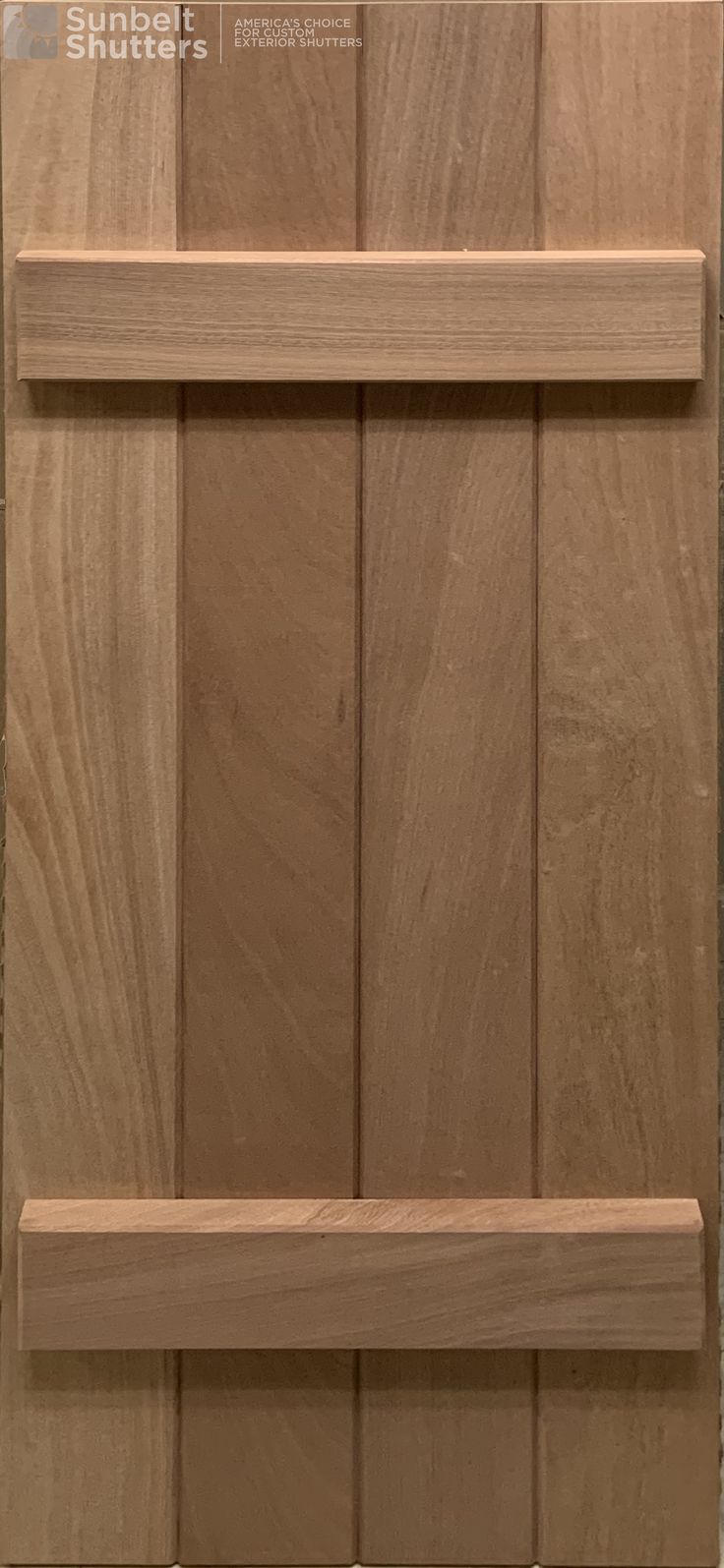Natural wood board and batten shutter, unfinished